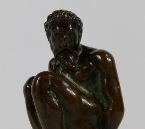 Bronze "The Crouching Man" - Late 19th century