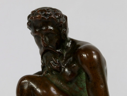 Bronze "The Crouching Man" - Late 19th century