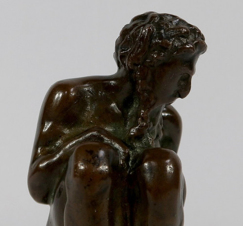 Bronze "The Crouching Man" - Late 19th century