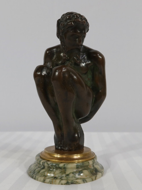 Bronze "The Crouching Man" - Late 19th century