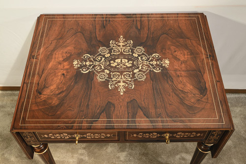 Rosewood table, Louis XVI style, Napoleon III period - Mid-19th century