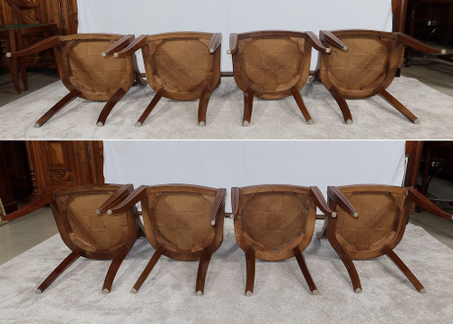 Suite de 8 Chaises Gondoles en Noyer massif, Art Déco – 1930