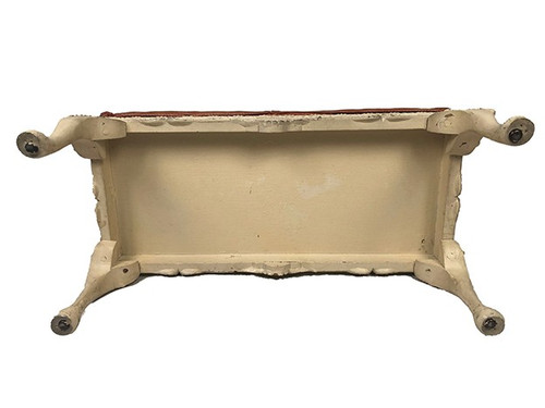 Petit banc en bois laqué crème de style rococo, milieu XXe