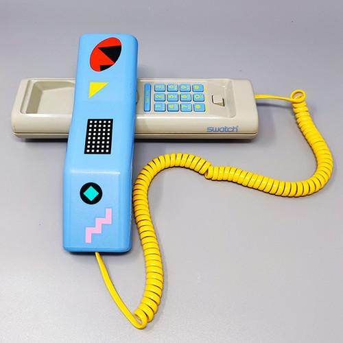 1989 Magnifique Swatch Twin Phone "Deluxe". Style de Memphis