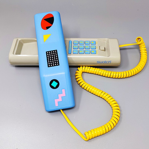 1989 Magnifique Swatch Twin Phone "Deluxe". Style de Memphis