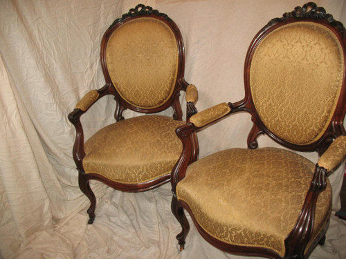 Paire de fauteuils Louis-Philippe en palissandre époque 19ème