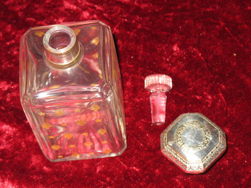 Crystal and silver-plated toiletry set by Christofle, 19th century, 8 pieces