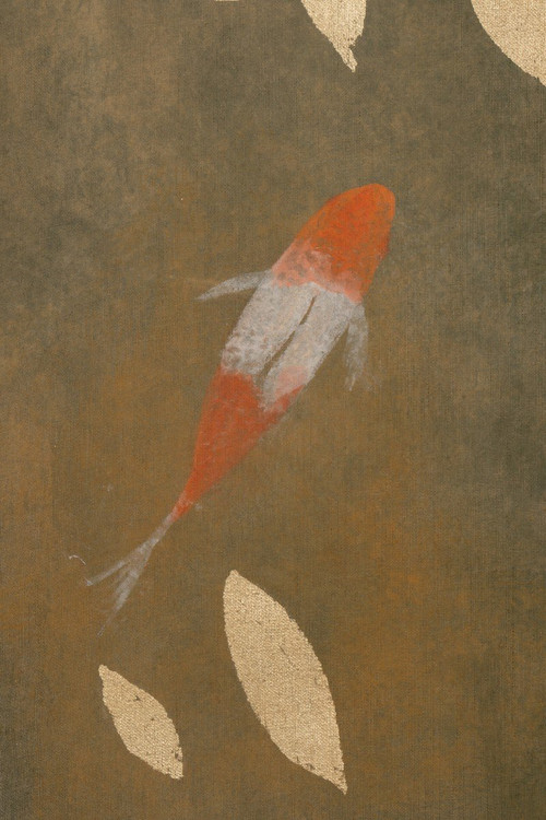 Tela dipinta, carpa Koi, opera contemporanea, LS5648675C