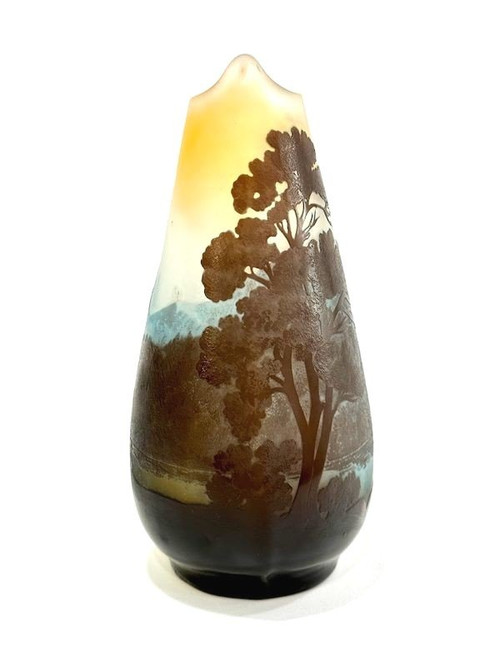 Jugendstil-Gallé-Vase „Vosgien-Landschaft“