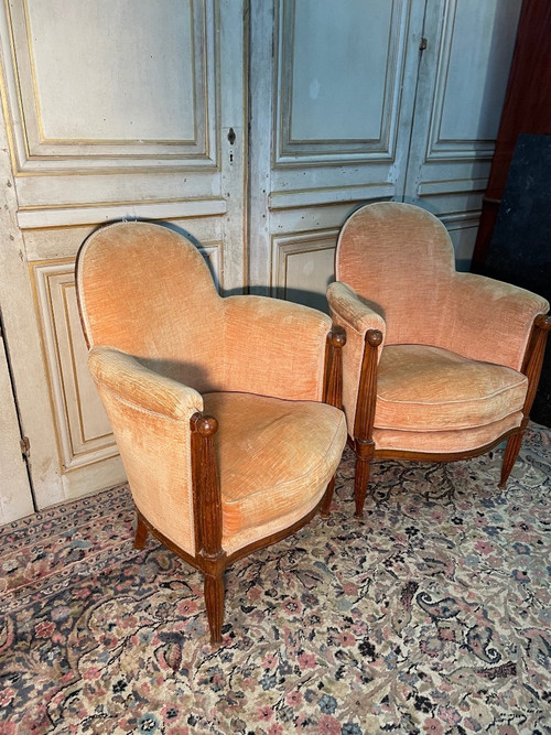 Paire De Fauteuil Art Deco Dans Le Goût De Follot