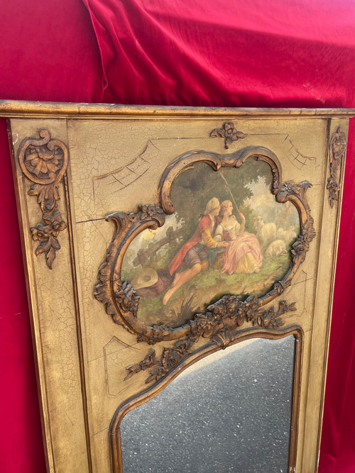 TRUMEAU MIROIR STYLE LOUIS XV