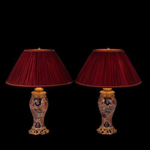 Pair Of Bronze And Bayeux Porcelain Lamps, Circa 1880, LS55451014B