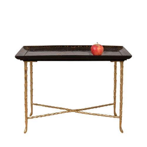 Maison Baguès, Lacquer And Bronze Table, 1970s, LS5451708A