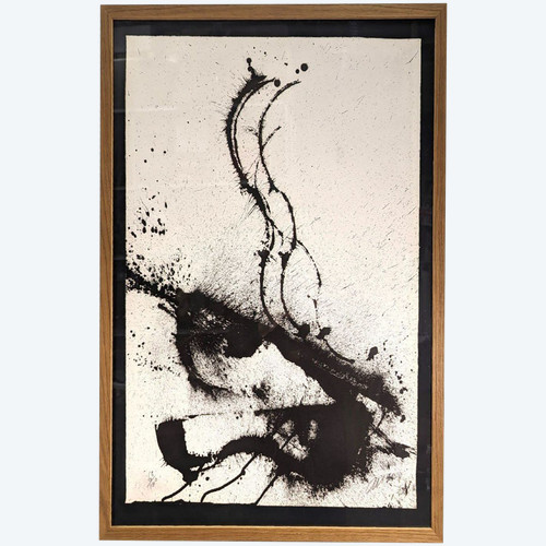 Lithographie d'Arman Aux Violons Encadré De Dimension 74x58 Cm.