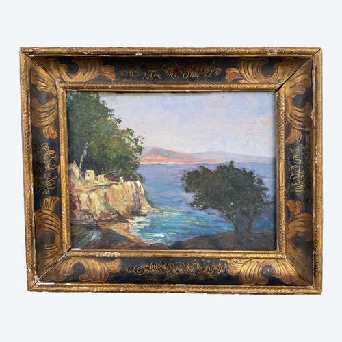 René Etienne - Environs Des Saintes Maries De La Mer Huile Sur Panneau Bord De Mer 