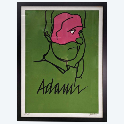 Adami-Lithographie für eine Ausstellung im Cantini-Museum