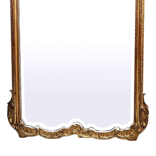 Specchiera Grande In Legno Dorato, Doratura Epoca Napoleone III Con Foglia Oro