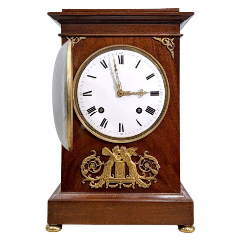 Bollard Clock Mahogany Movement with 3 Bells Guillaume Isidore Champion in Paris