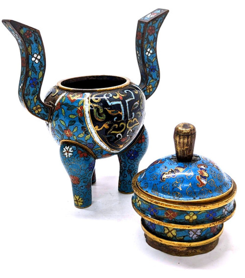 Brûle Parfum En Cloisonné Chinois XIXème