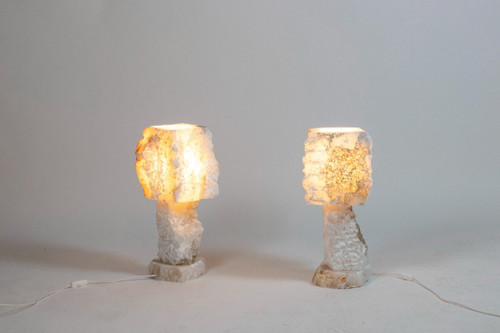 Pair Of Alabaster Lamps, Contemporary Work, LS5406881B