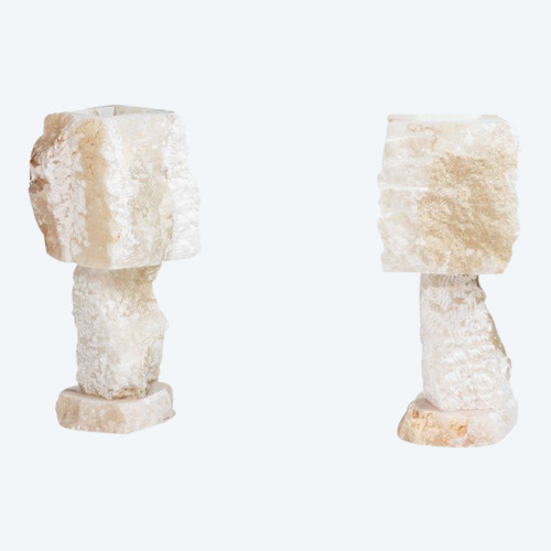 Pair Of Alabaster Lamps, Contemporary Work, LS5406881B