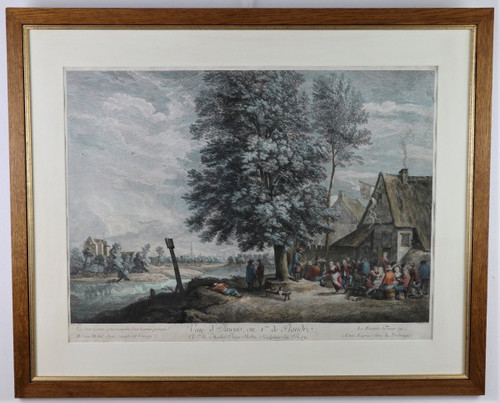 D.Teniers, J P Le Bas, Les Fêtes Flamandes, Suite De 6 Gravures Aquarellées, 18th century.