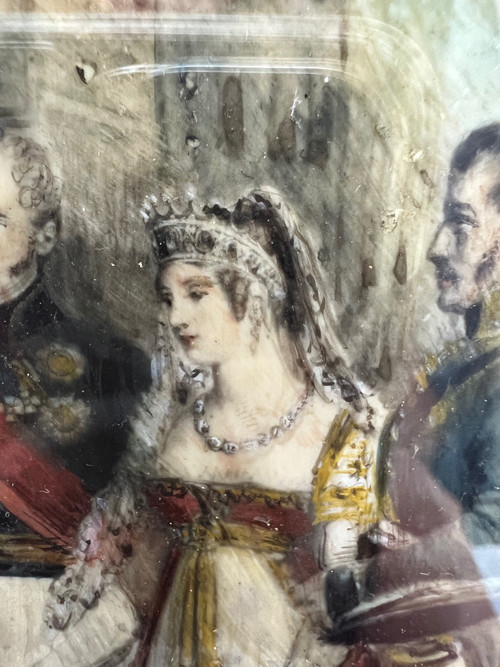 Miniature reception of the Queen of Prussia by Napoleon at Tilsit after Gosse 19th century