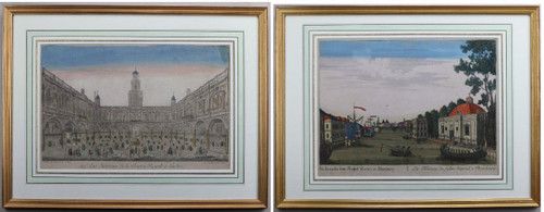 Set Of 18 18th Century Framed Optical Views