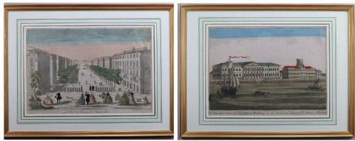 Set Of 18 18th Century Framed Optical Views