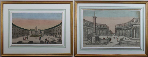 Set Of 18 18th Century Framed Optical Views