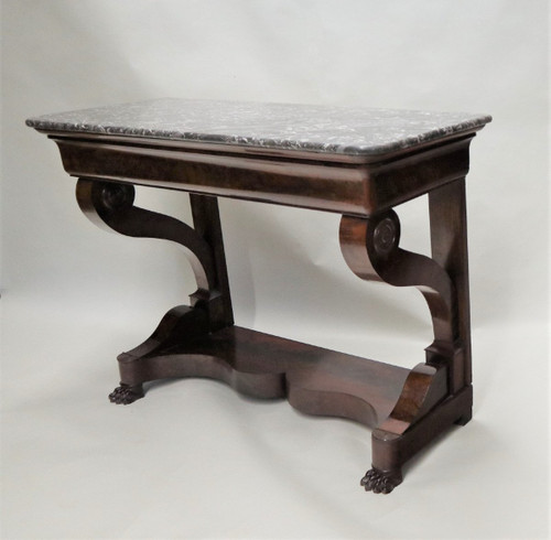 Restoration-period mahogany console.