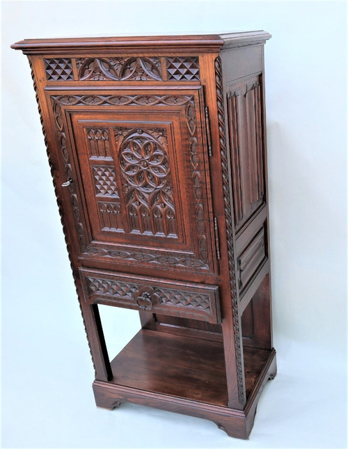 Neo-gothic Style Carved Oak Dresser