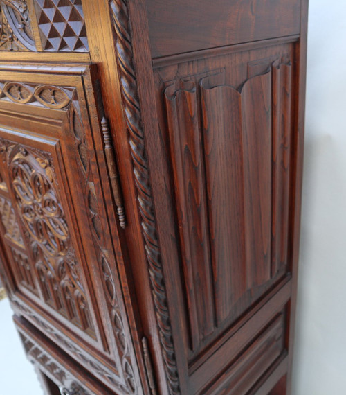 Neo-gothic Style Carved Oak Dresser