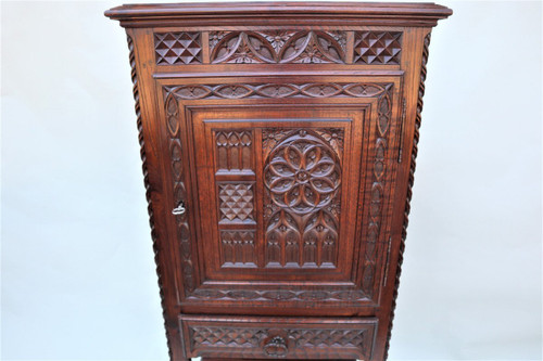 Neo-gothic Style Carved Oak Dresser