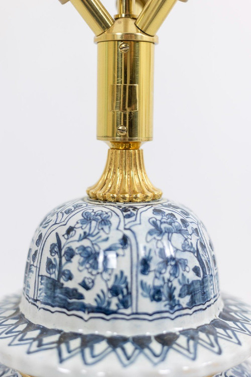 Pair Of Delft Earthenware And Bronze Lamps, Circa 1880, LS5081839