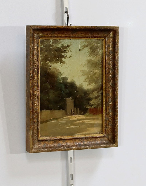 Small painting "Ballade en calèche" signed O. Carmorent - 19th century