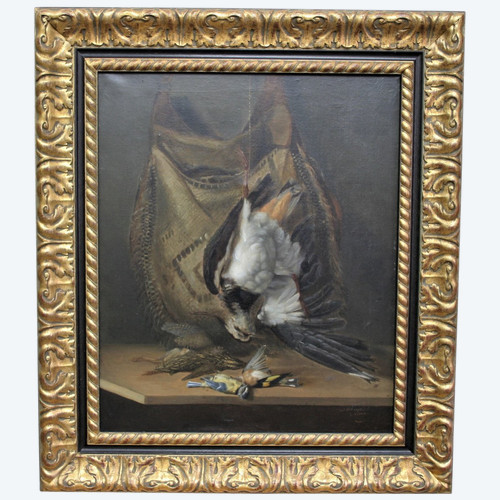 "crested lapwing", oil on canvas framed, signed and dated