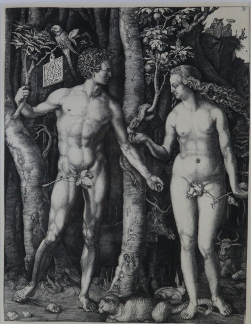 Adam Et Eve, d'Aprés Dürer, Estampe.