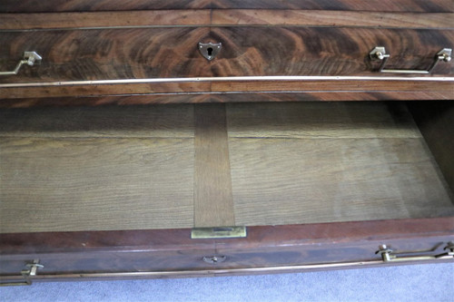 Louis XVI Style Commode In Mahogany Marble Top