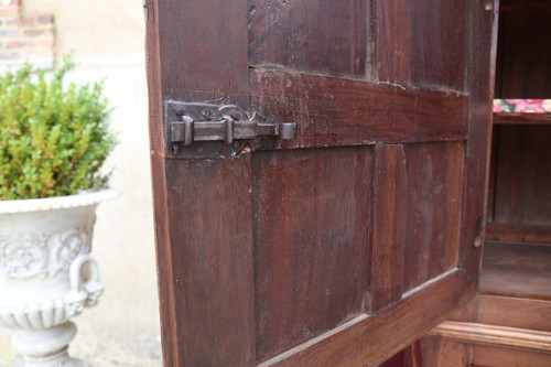 Credenza a 2 ante in noce biondo Luigi XIII.