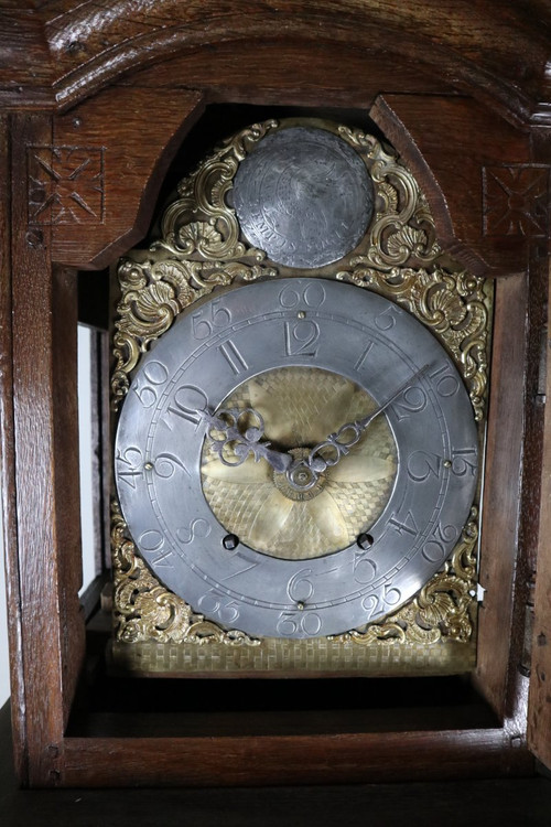 Horloge De Parquet En Chêne Sculpté, Mouvement XVIIIeme