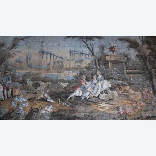 Large Oil On Canvas, Fresco in the 18th Century Style, 260x513cm