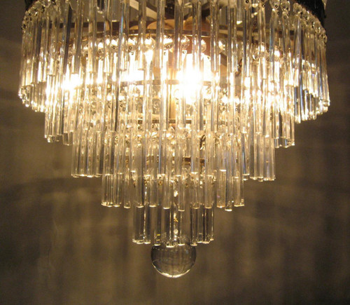 Chandelier With Palmettes And Glass Bars, Early 20th