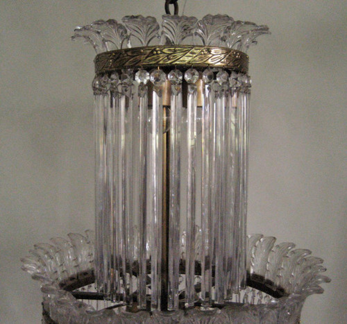 Chandelier With Palmettes And Glass Bars, Early 20th