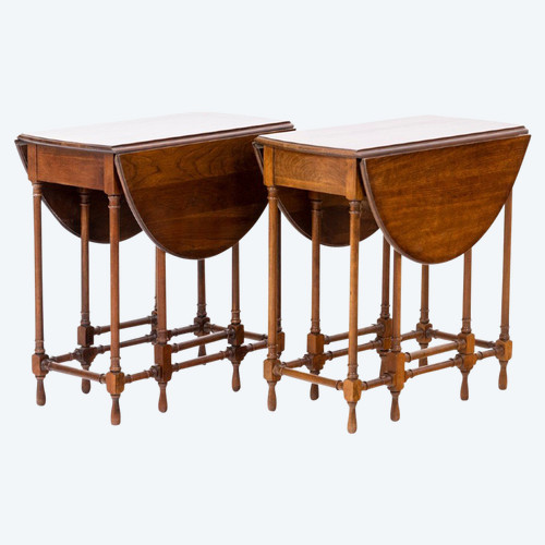 Paire de tables volantes « Gateleg » en acajou, vers 1950, LS4872351