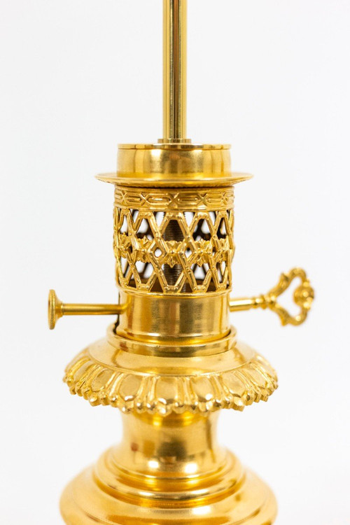 Pair of Satsuma earthenware and gilt bronze lamps, circa 1880, LS4583841