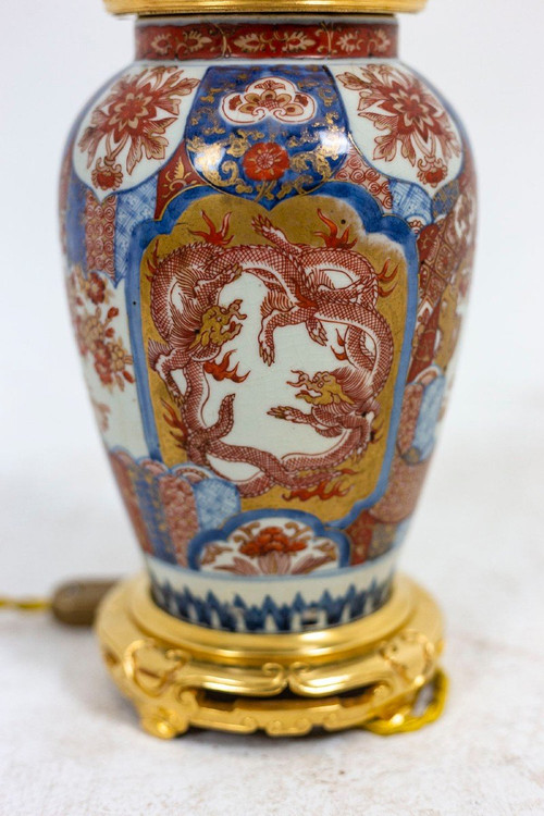 Imari porcelain and gilt bronze lamp, circa 1880, LS4605391