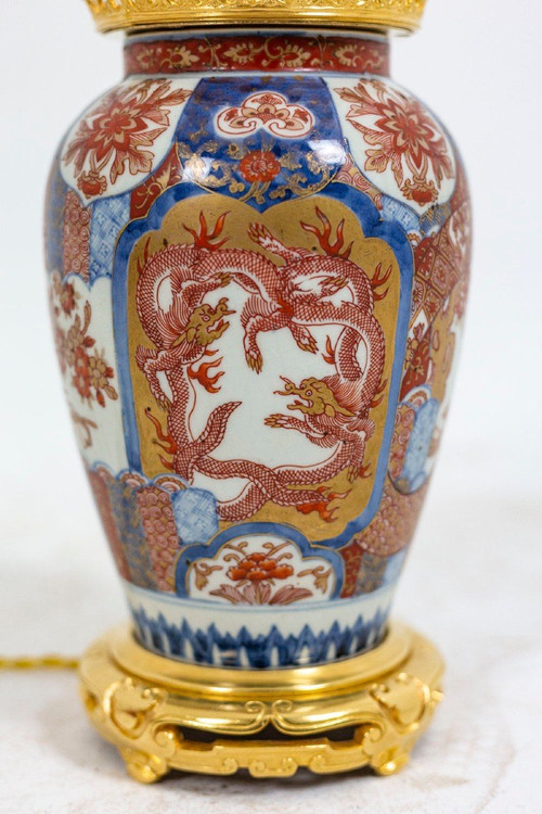 Imari porcelain and gilt bronze lamp, circa 1880, LS4605391