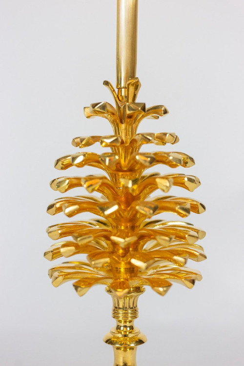 Maison Charles, Bronze Pine Cone Lamp, 1970s, Ls4534621