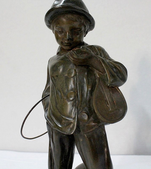 Régule "Jeune Joueur de rue", by G. Demange - Early 20th century